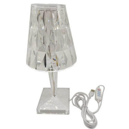 Elegant LED Diamond Crystal Table Lamp with Touch Control – Rechargeable and Adjustable Brightness 5