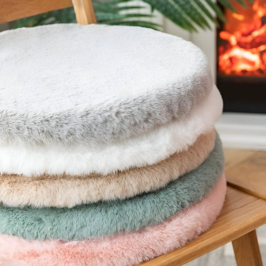 Round Rabbit Fur-Style Seat Cushion – 45 cm Plush Comfort for Home, Office, and Car 1