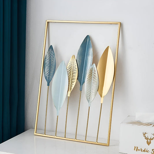 Elegant Gold Leaf Wall Decor – Scandinavian Metal Art for Modern Interiors 1