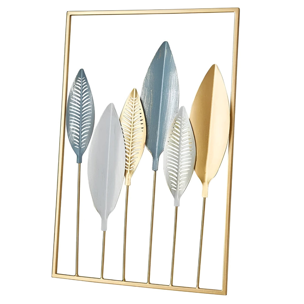 Elegant Gold Leaf Wall Decor – Scandinavian Metal Art for Modern Interiors 3