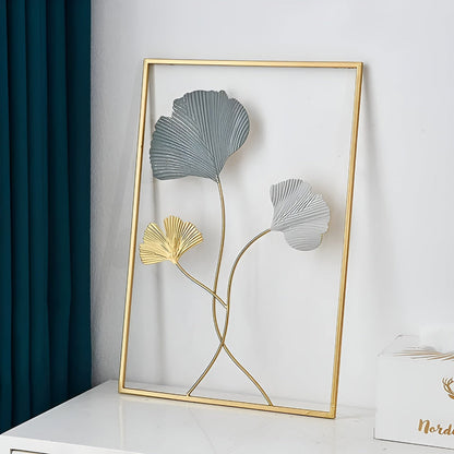 Elegant Gold Leaf Wall Decor – Scandinavian Metal Art for Modern Interiors 4