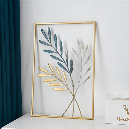 Elegant Gold Leaf Wall Decor – Scandinavian Metal Art for Modern Interiors 5