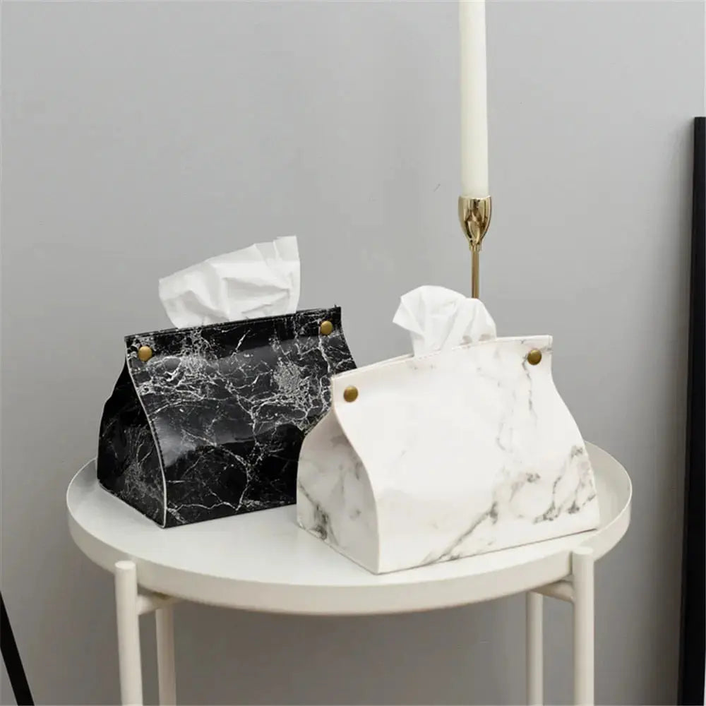 Modern Vegan Leather Tissue Box Cover – Elegant Rectangular Design for Home and Office 1
