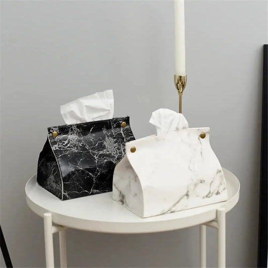 Modern Vegan Leather Tissue Box Cover – Elegant Rectangular Design for Home and Office 1
