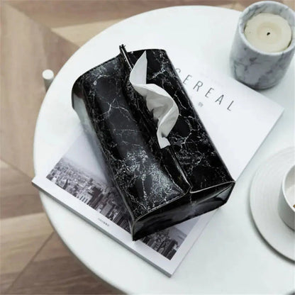 Modern Vegan Leather Tissue Box Cover – Elegant Rectangular Design for Home and Office 2