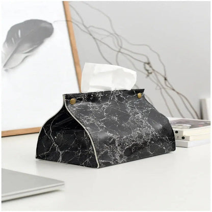 Modern Vegan Leather Tissue Box Cover – Elegant Rectangular Design for Home and Office 5