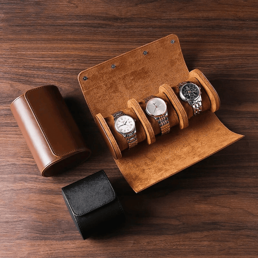 Leather Watch Case – Stylish Organizer for Up to 3 Timepieces with Soft Interior 1