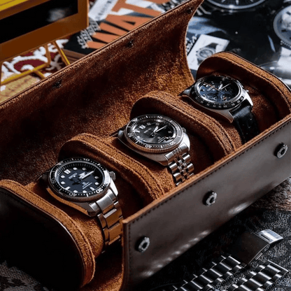 Leather Watch Case – Stylish Organizer for Up to 3 Timepieces with Soft Interior 3