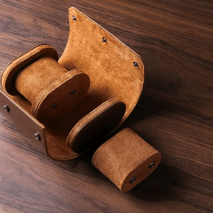 Leather Watch Case – Stylish Organizer for Up to 3 Timepieces with Soft Interior 4