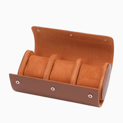 Leather Watch Case – Stylish Organizer for Up to 3 Timepieces with Soft Interior 7