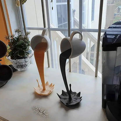 Floating Coffee Cup Sculpture – Unique Home Décor for Coffee Lovers 1