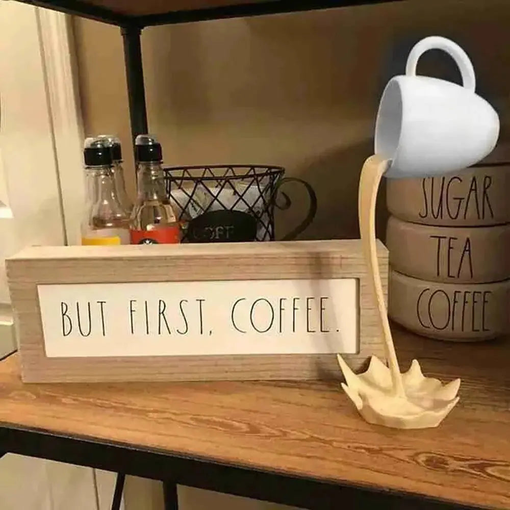 Floating Coffee Cup Sculpture – Unique Home Décor for Coffee Lovers 2