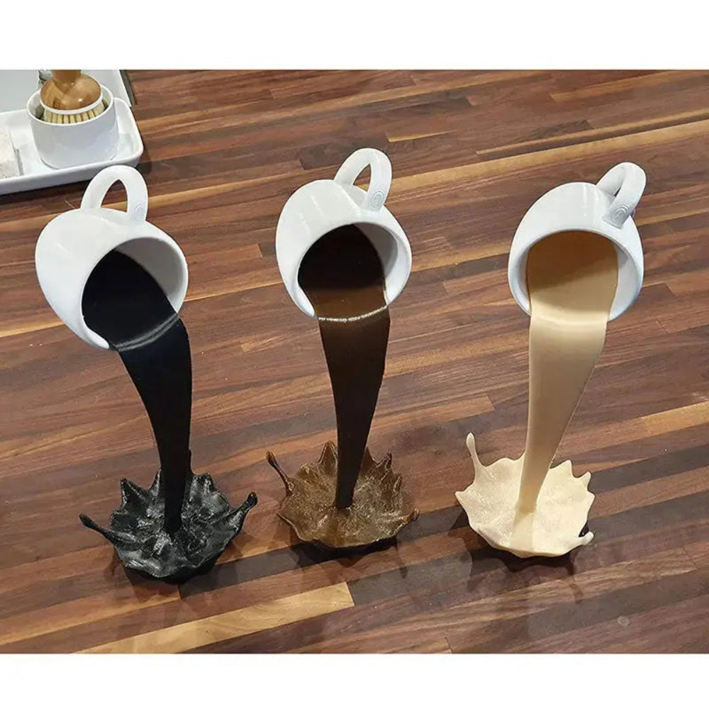 Floating Coffee Cup Sculpture – Unique Home Décor for Coffee Lovers 5