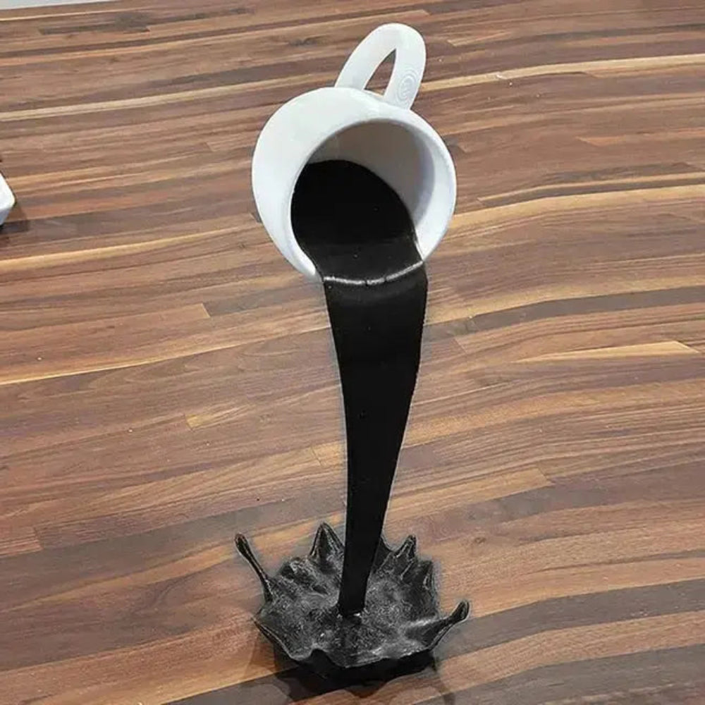 Floating Coffee Cup Sculpture – Unique Home Décor for Coffee Lovers 6