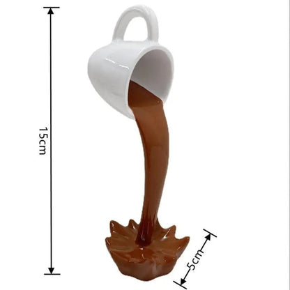 Floating Coffee Cup Sculpture – Unique Home Décor for Coffee Lovers 7
