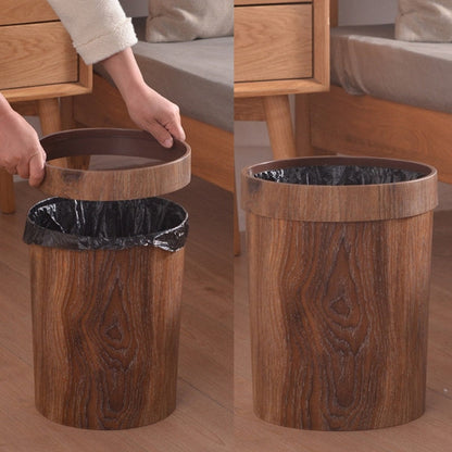 Scandinavian Style Wooden-Look Trash Bin – Compact 8L Waste Container for Kitchen, Bathroom, and Office 2