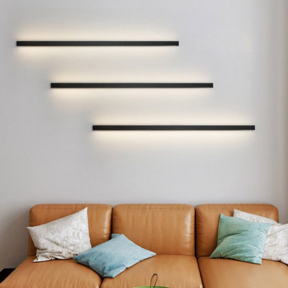 Minimalist LED Wall Light - Slim Black Aluminum Fixture for Modern Interiors 5