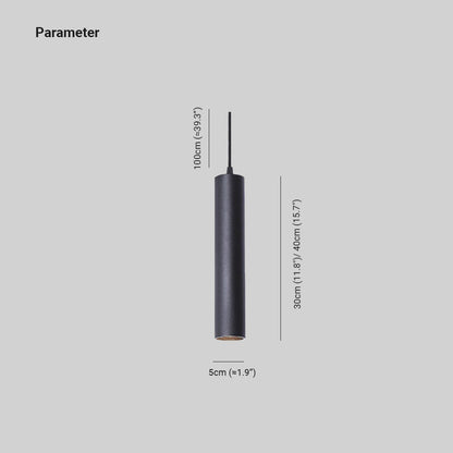 Slim Black LED Cylinder Pendant Light – Adjustable Modern Lighting Fixture 6