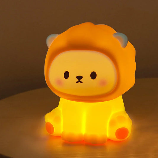Soft Silicone Lion Night Light for Kids – Rechargeable LED with Adjustable Brightness 1