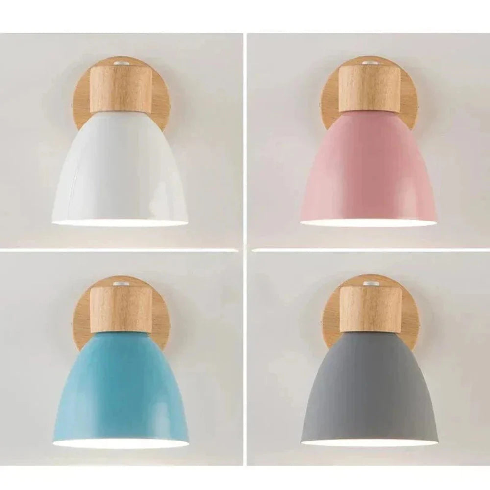 Industrial Wall Light Fixture in Wood and Iron – Rustic Modern Design for Home and Café 1
