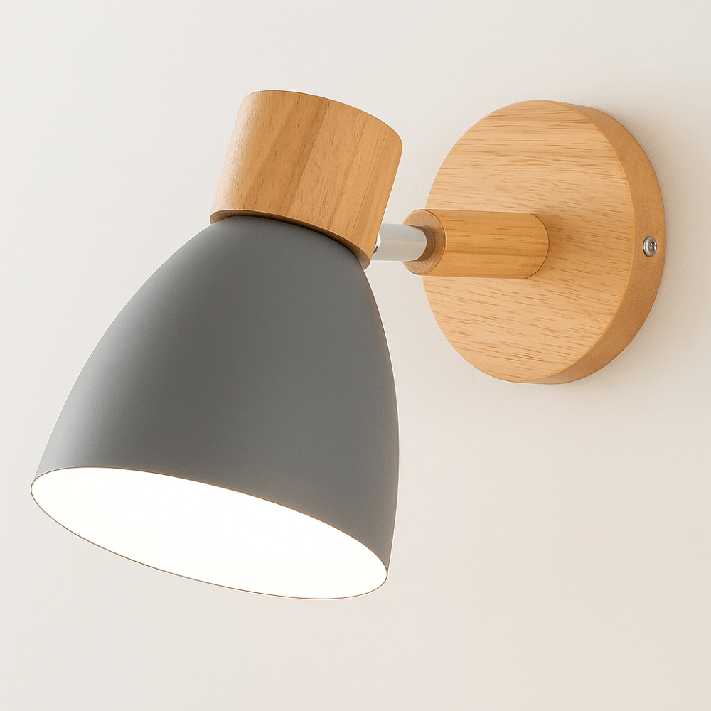 Industrial Wall Light Fixture in Wood and Iron – Rustic Modern Design for Home and Café 12