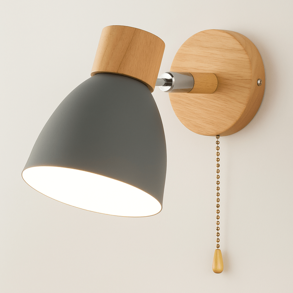 Industrial Wall Light Fixture in Wood and Iron – Rustic Modern Design for Home and Café 17
