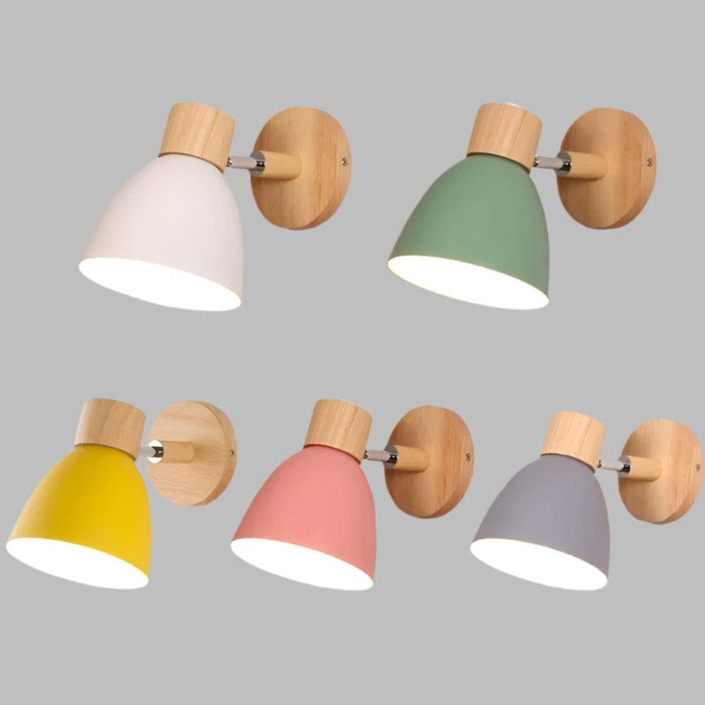 Industrial Wall Light Fixture in Wood and Iron – Rustic Modern Design for Home and Café 2