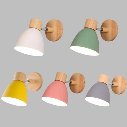 Industrial Wall Light Fixture in Wood and Iron – Rustic Modern Design for Home and Café 2