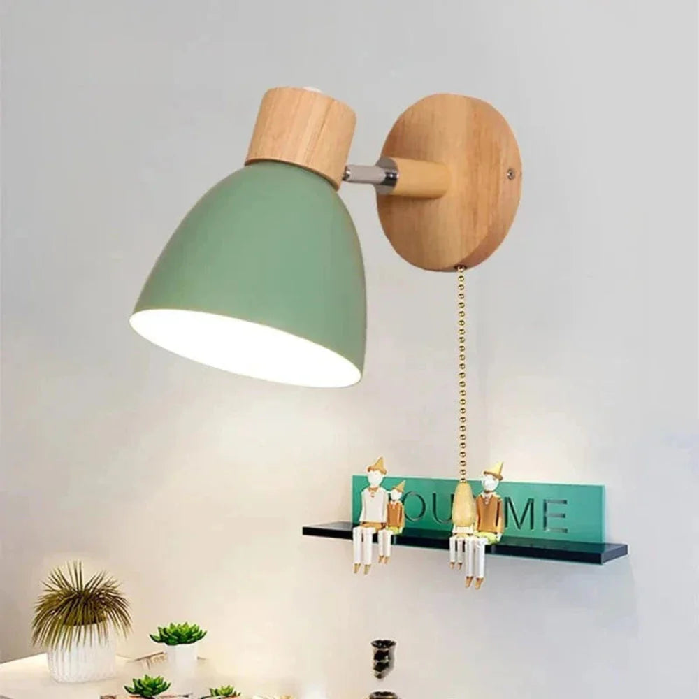 Industrial Wall Light Fixture in Wood and Iron – Rustic Modern Design for Home and Café 4