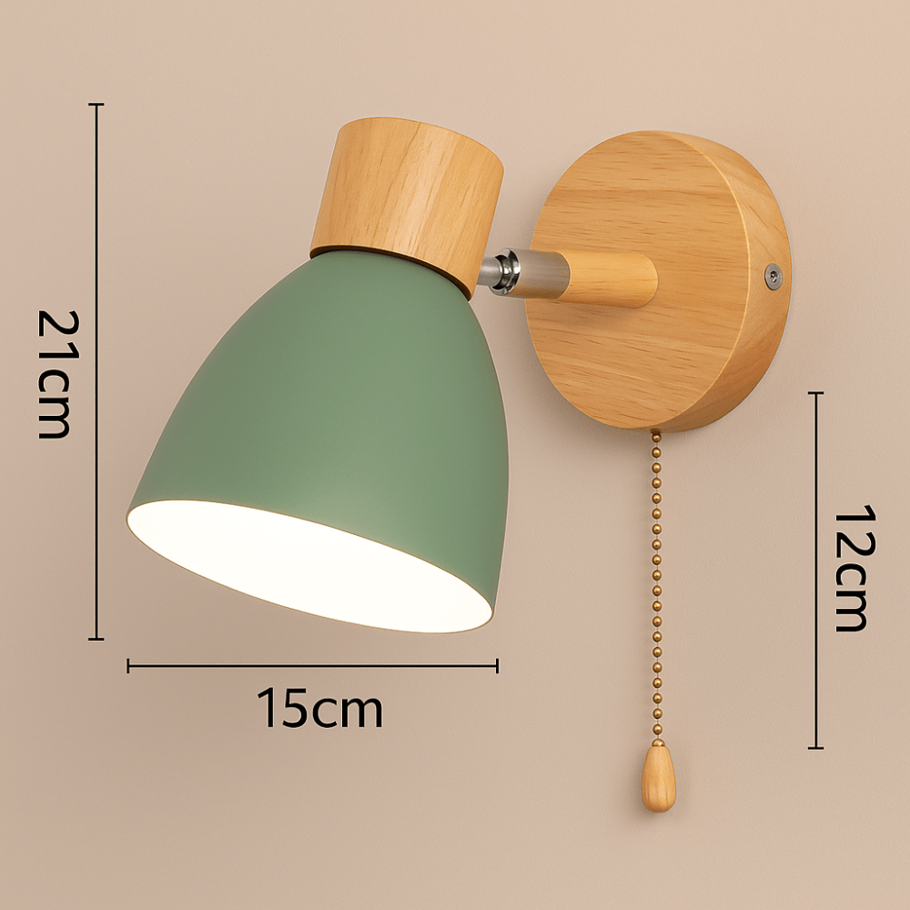 Industrial Wall Light Fixture in Wood and Iron – Rustic Modern Design for Home and Café 6