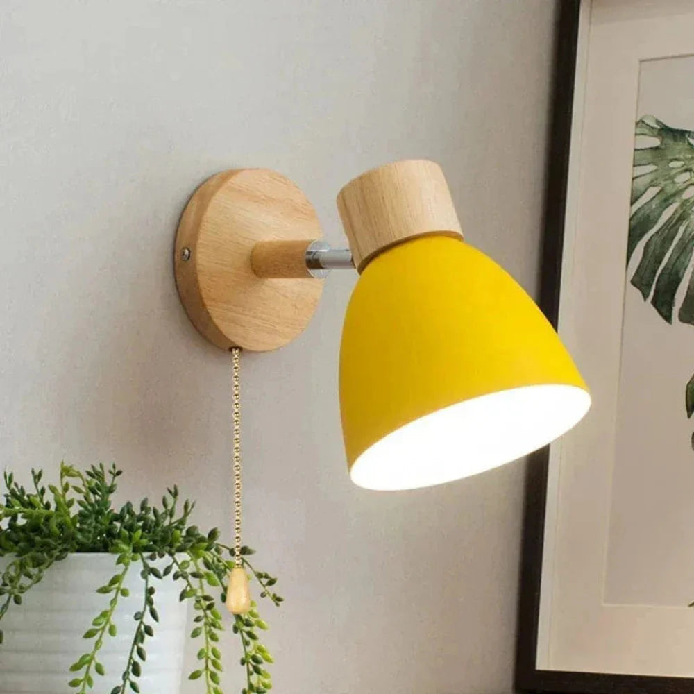 Industrial Wall Light Fixture in Wood and Iron – Rustic Modern Design for Home and Café 9