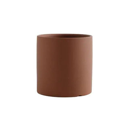 Minimalist Ceramic Plant Pot – Scandinavian Design with Drainage Hole and Saucer 18