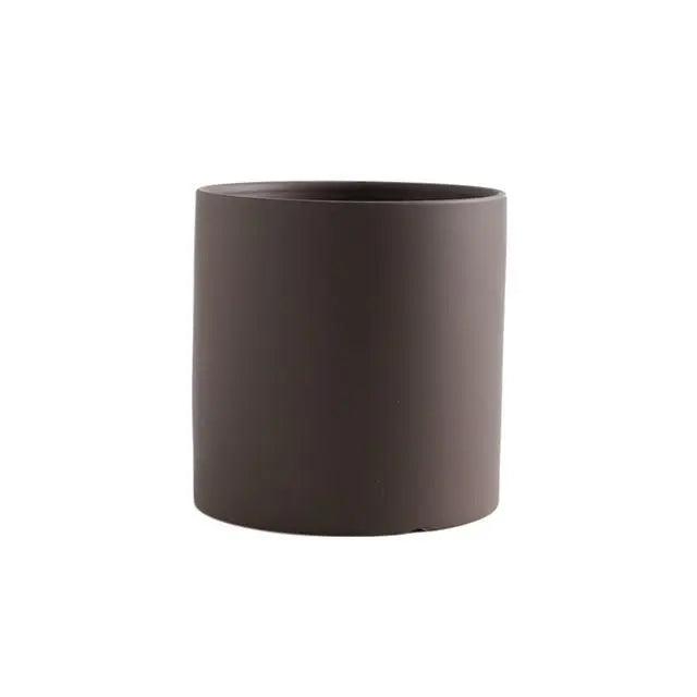 Minimalist Ceramic Plant Pot – Scandinavian Design with Drainage Hole and Saucer 14