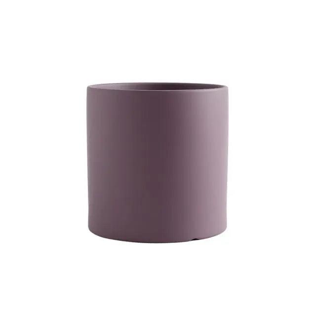Minimalist Ceramic Plant Pot – Scandinavian Design with Drainage Hole and Saucer 15