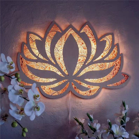 Elegant Lotus Wall Light with Ambient Glow – Sculptural Acrylic Design for Tranquil Spaces 1