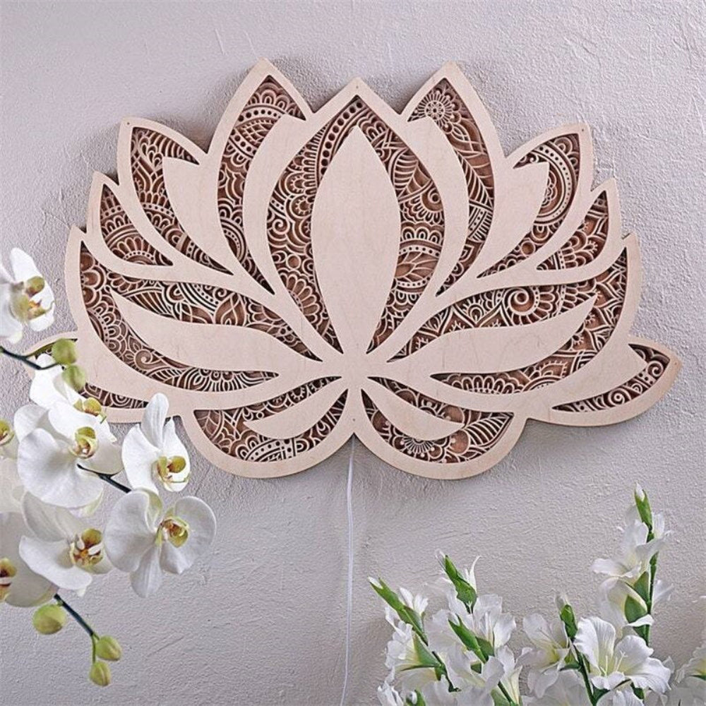 Elegant Lotus Wall Light with Ambient Glow – Sculptural Acrylic Design for Tranquil Spaces 3
