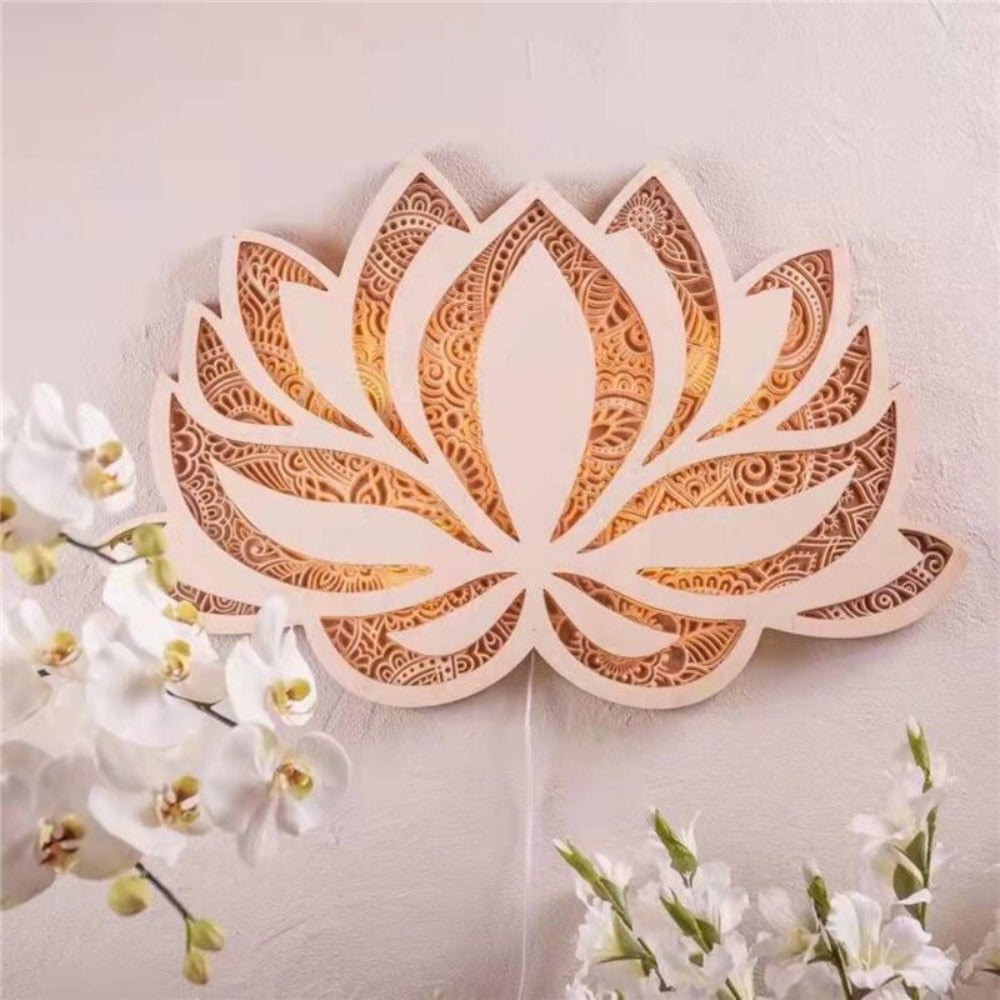 Elegant Lotus Wall Light with Ambient Glow – Sculptural Acrylic Design for Tranquil Spaces 4