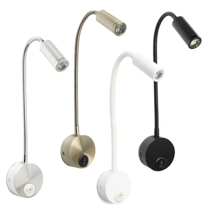 Flexible LED Wall Light with Adjustable Neck for Bed, Desk, and Wall Mounting 1