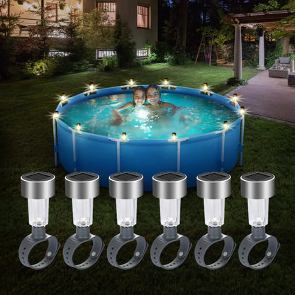 Solar-Powered LED Pool Lighting Set – 6-Piece Waterproof Outdoor Lights for Garden and Patio 1