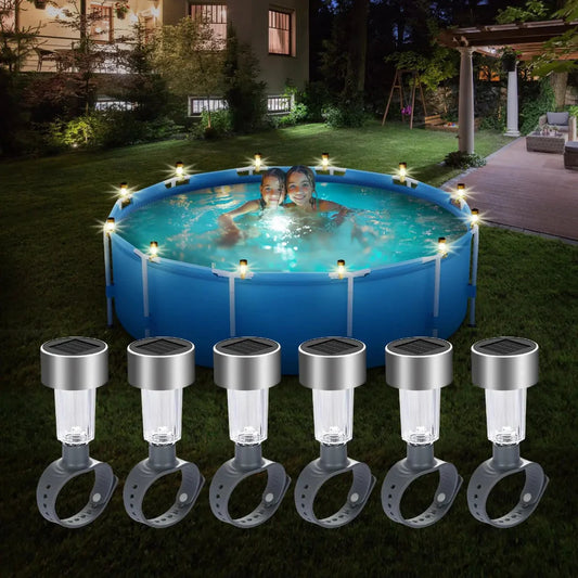 Solar-Powered LED Pool Lighting Set – 6-Piece Waterproof Outdoor Lights for Garden and Patio 1
