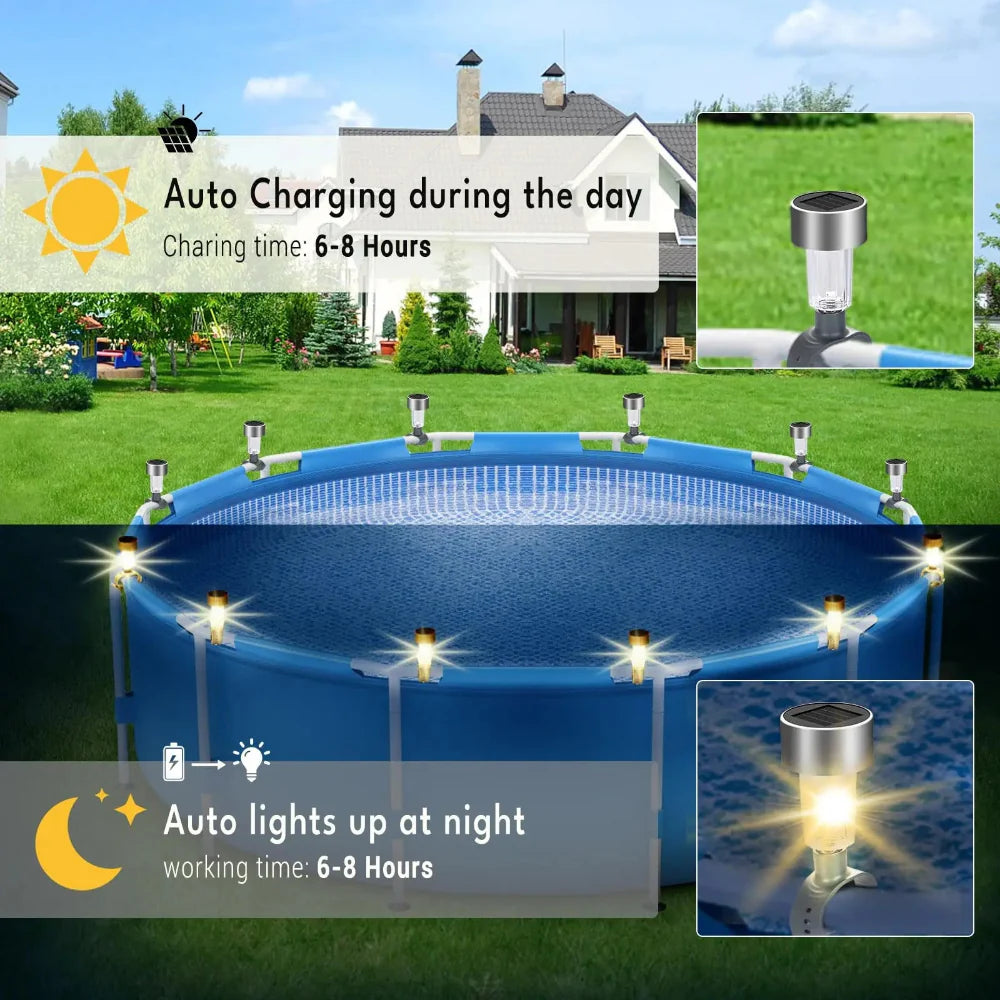 Solar-Powered LED Pool Lighting Set – 6-Piece Waterproof Outdoor Lights for Garden and Patio 2
