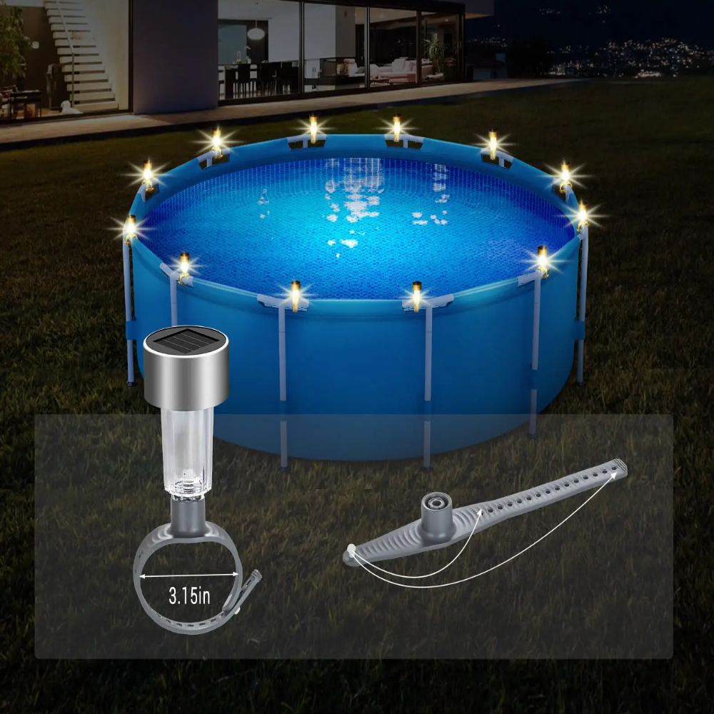 Solar-Powered LED Pool Lighting Set – 6-Piece Waterproof Outdoor Lights for Garden and Patio 3
