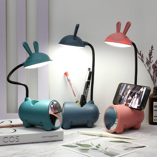 LED Desk Lamp with Touch Control, Adjustable Brightness, Flexible Gooseneck and Built-in Pen Holder, USB Powered 1