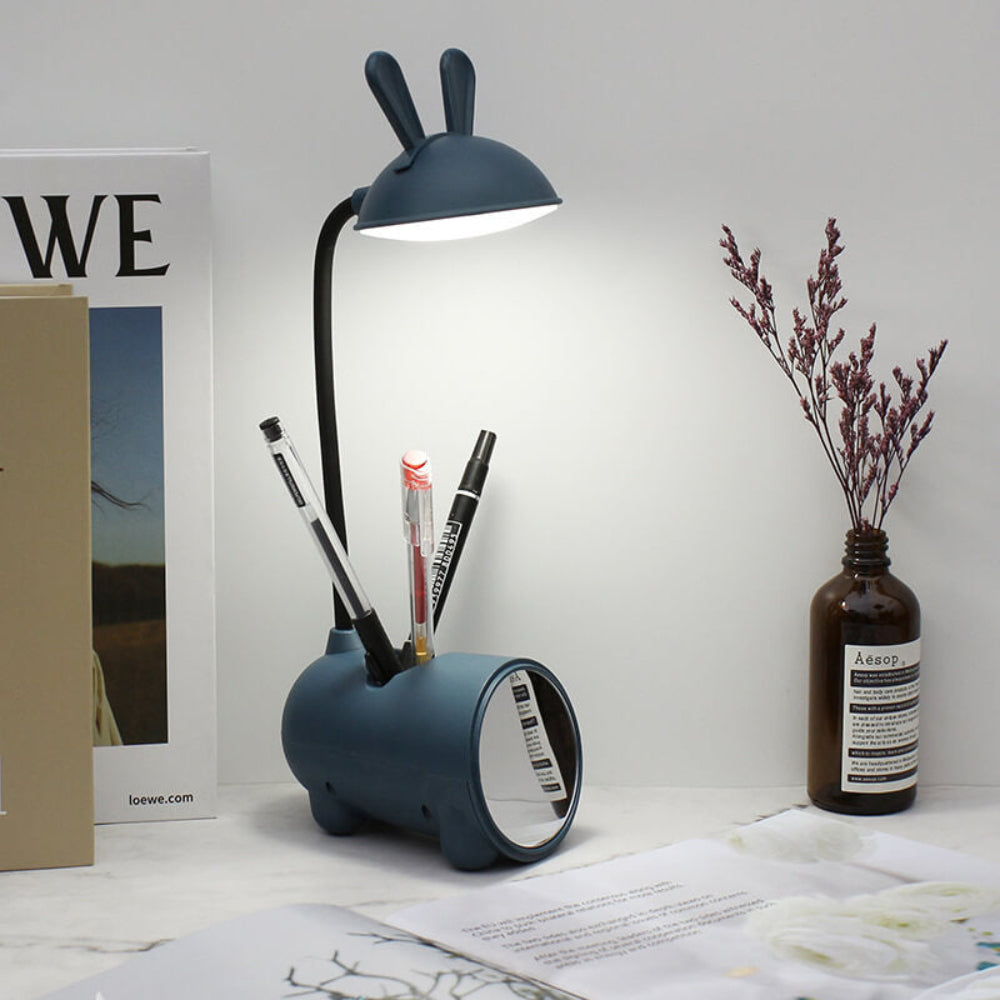 LED Desk Lamp with Touch Control, Adjustable Brightness, Flexible Gooseneck and Built-in Pen Holder, USB Powered 16