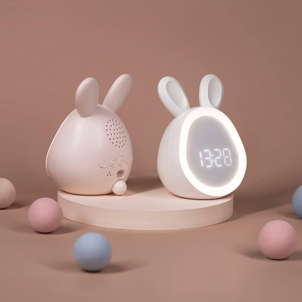Cute Bunny LED Alarm Clock with Night Light – Soft Silicone Design for Kids' Rooms 1