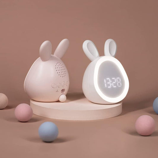 Cute Bunny LED Alarm Clock with Night Light – Soft Silicone Design for Kids' Rooms 1