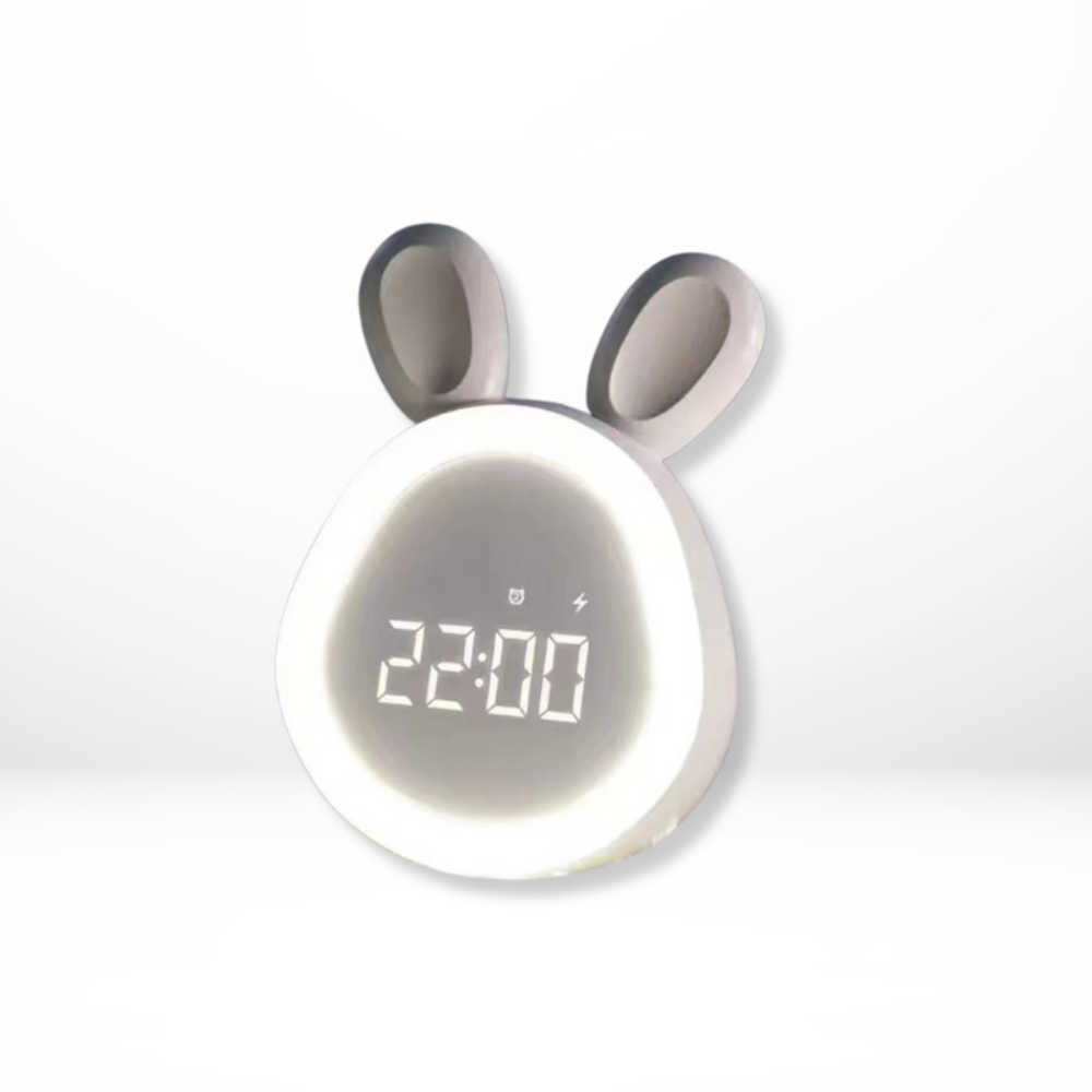 Cute Bunny LED Alarm Clock with Night Light – Soft Silicone Design for Kids' Rooms 4