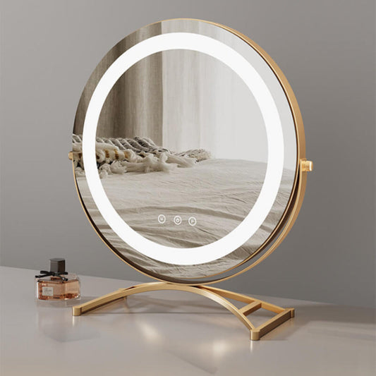 LED Makeup Mirror with Touch Control - Adjustable Lighting and 360° Rotation 1