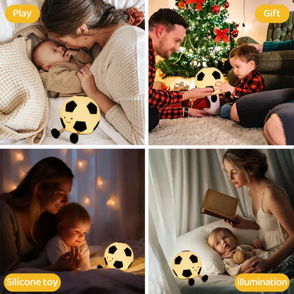 Rechargeable Silicone Football Night Light with Dimmable Brightness for Kids' Rooms 7