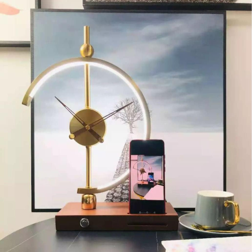 Elegant LED Desk Lamp with Wireless Charging and Digital Clock – Modern Touch Control Design 2